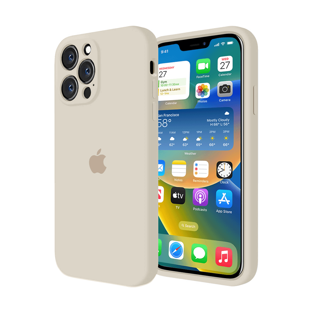 iPhone Camera Protection Silicone Case (Antique White)