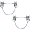 Aqua Gem Sterling Invisible Bioplast Demon Nipple Shield Set