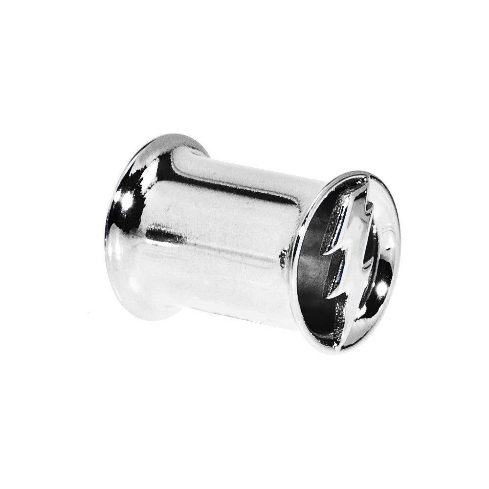 0G Stainless Steel Double Flare Lightning Bolt Tunnel