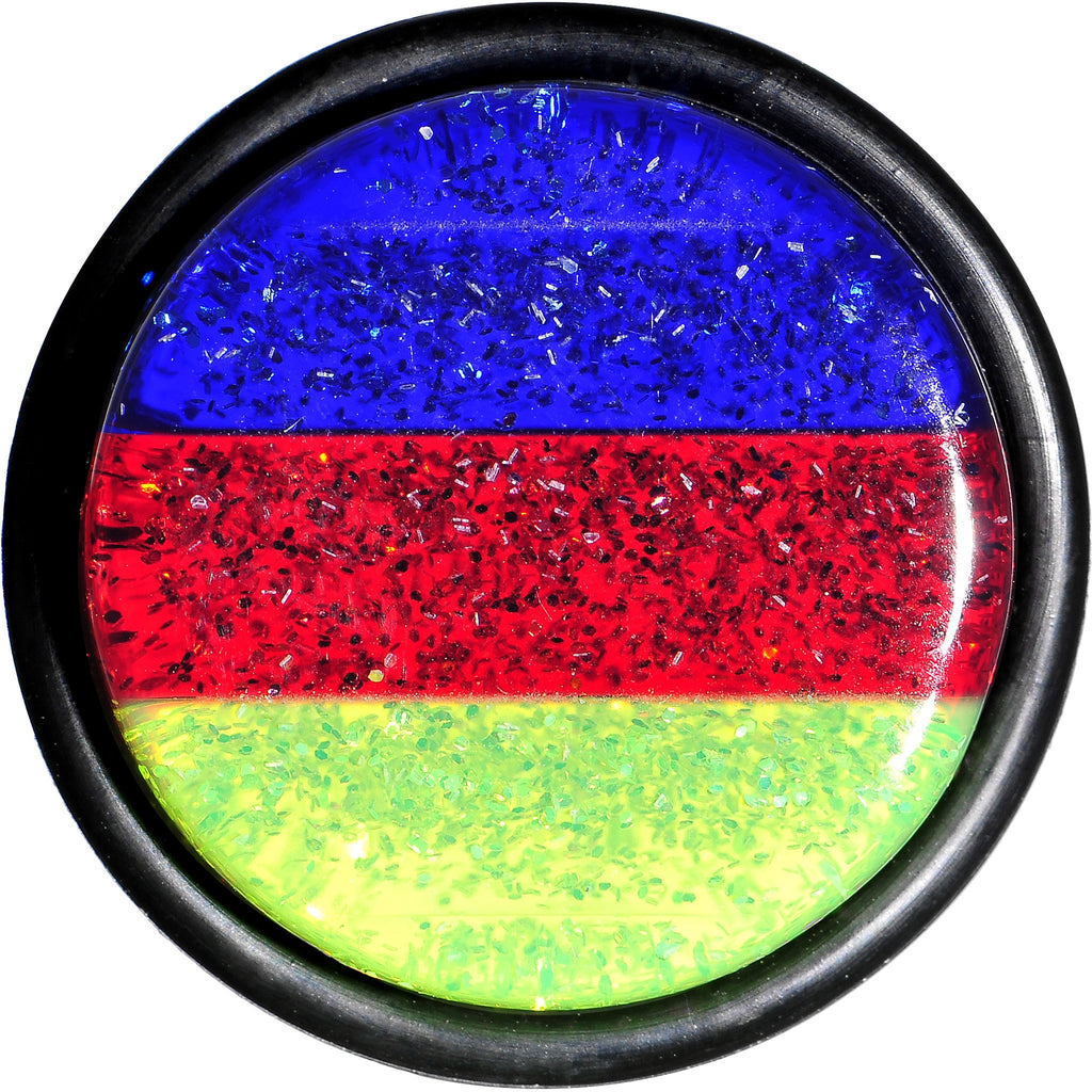 18mm Green Red Blue Acrylic Vibrant Glitter Single Flare Plug