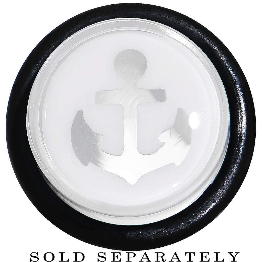 1/2 Clear White Acrylic Set Sail Nautical Anchor Taper