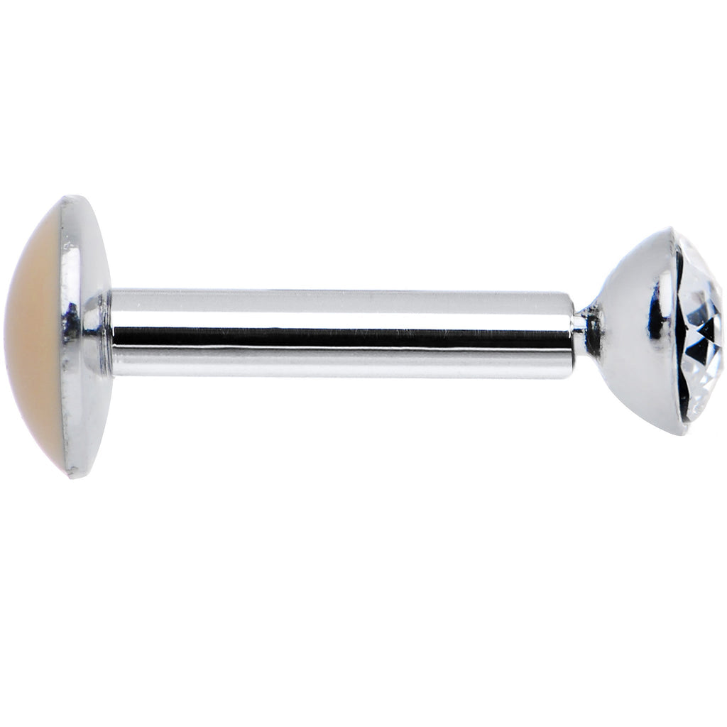 16G 1/4 Handmade Labret Created with Crystals 3mm