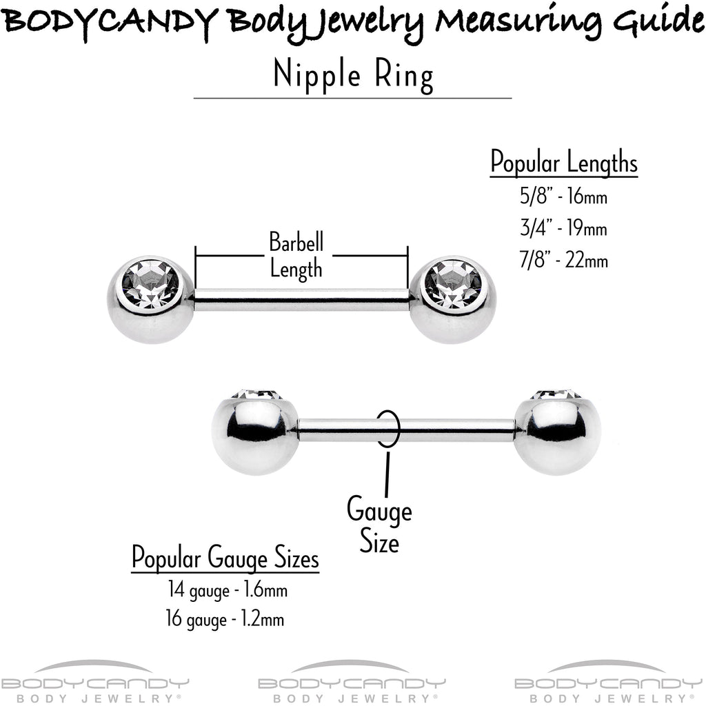 14G 13mm Combo Wrench Barbell Nipple Ring Set
