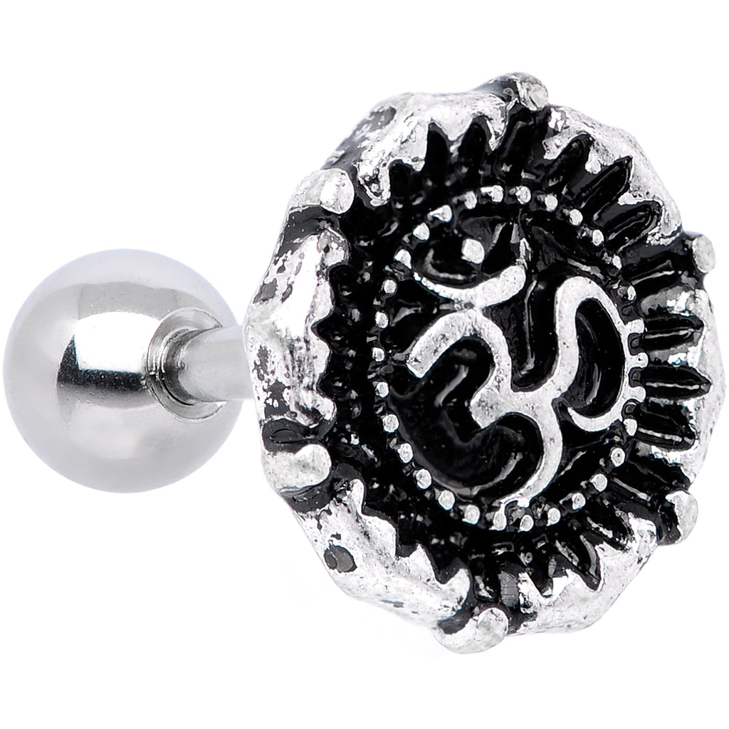 16G 1/4 Spiritual Ohm Symbol Tragus Cartilage Earring
