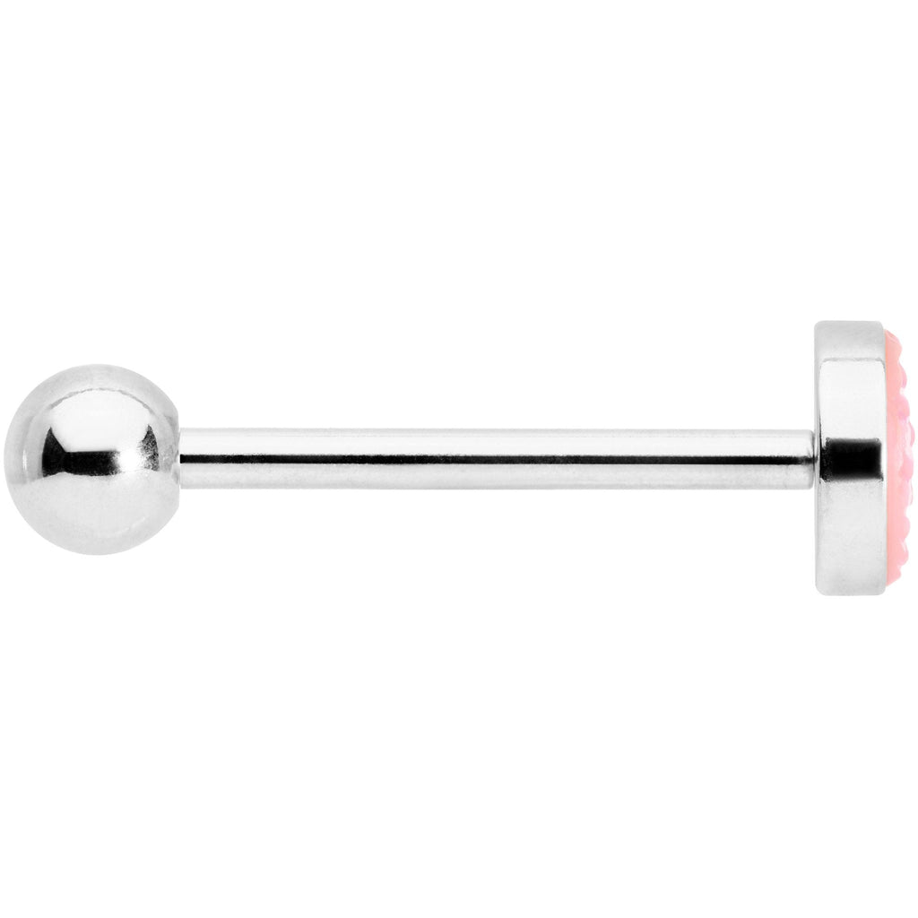 Pink Mermaid Scale Barbell Tongue Ring