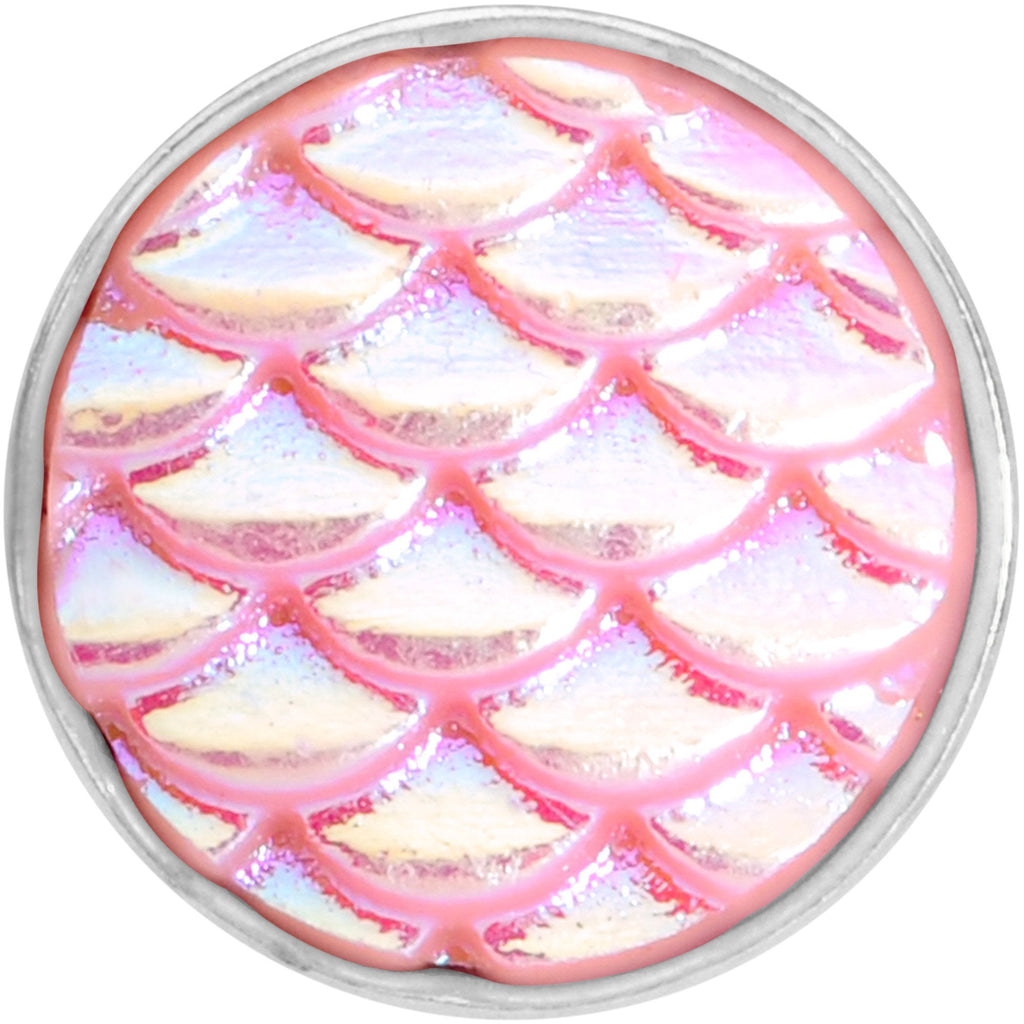 Pink Mermaid Scale Barbell Tongue Ring