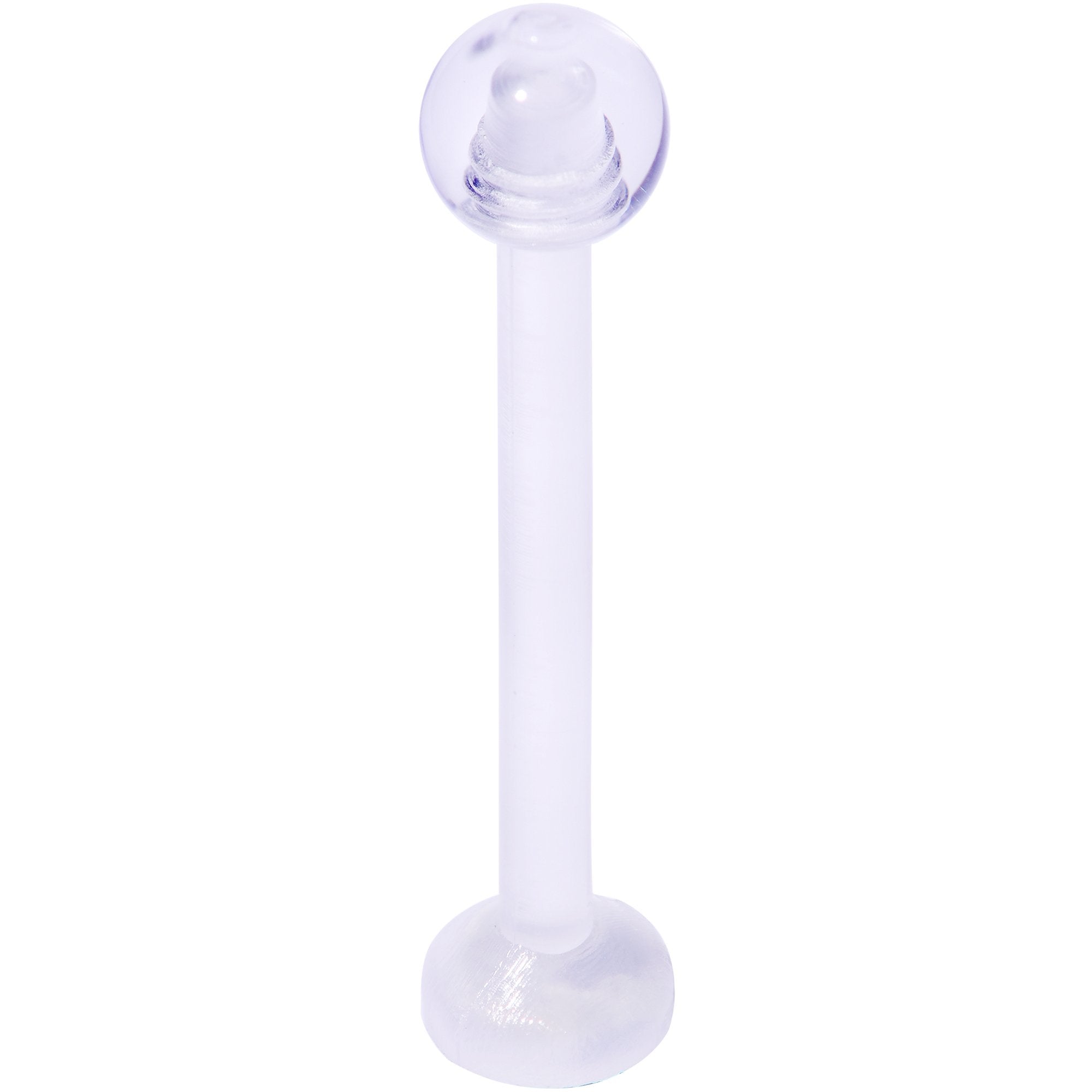 14G 5/8 Clear Flexible Bioplast Straight Barbell Retainer
