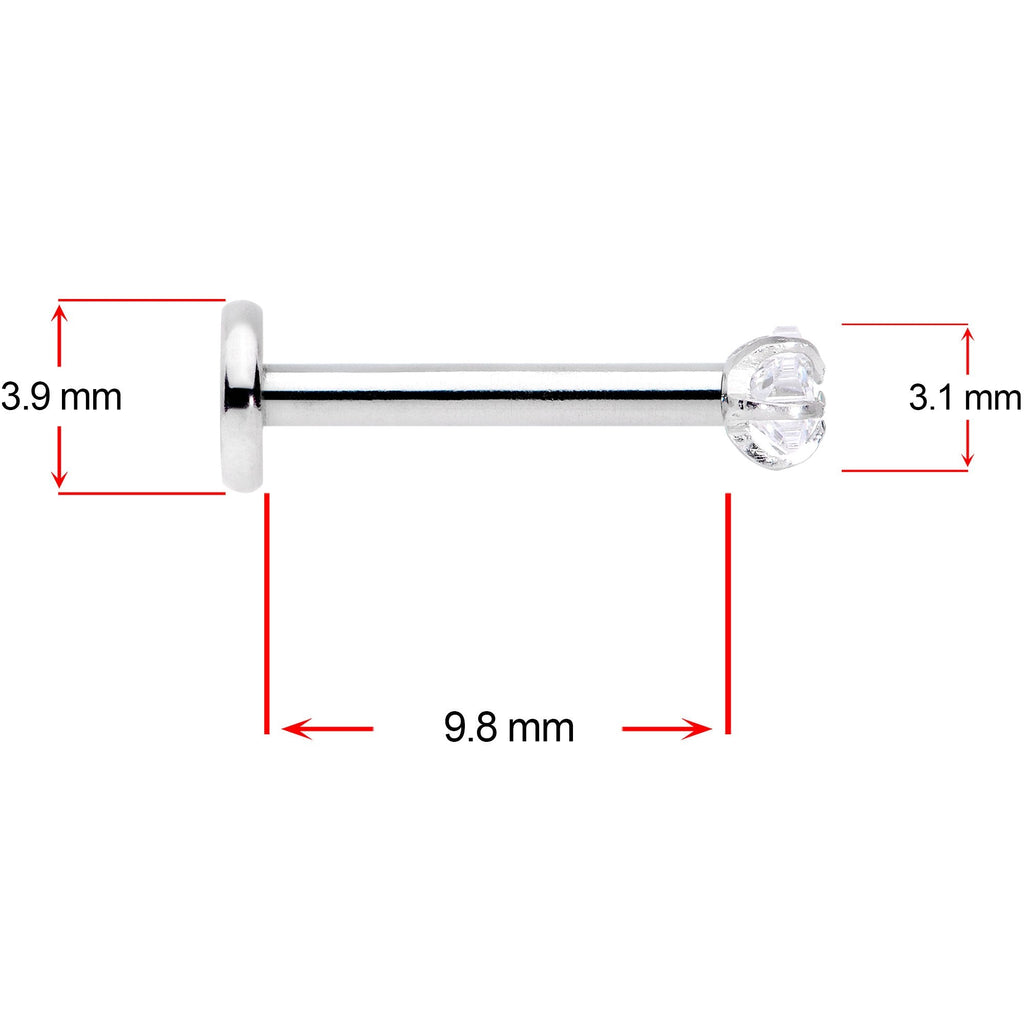 16G 3/8 Clear Black Blue Star CZ Gem Labret Tragus Set of 3