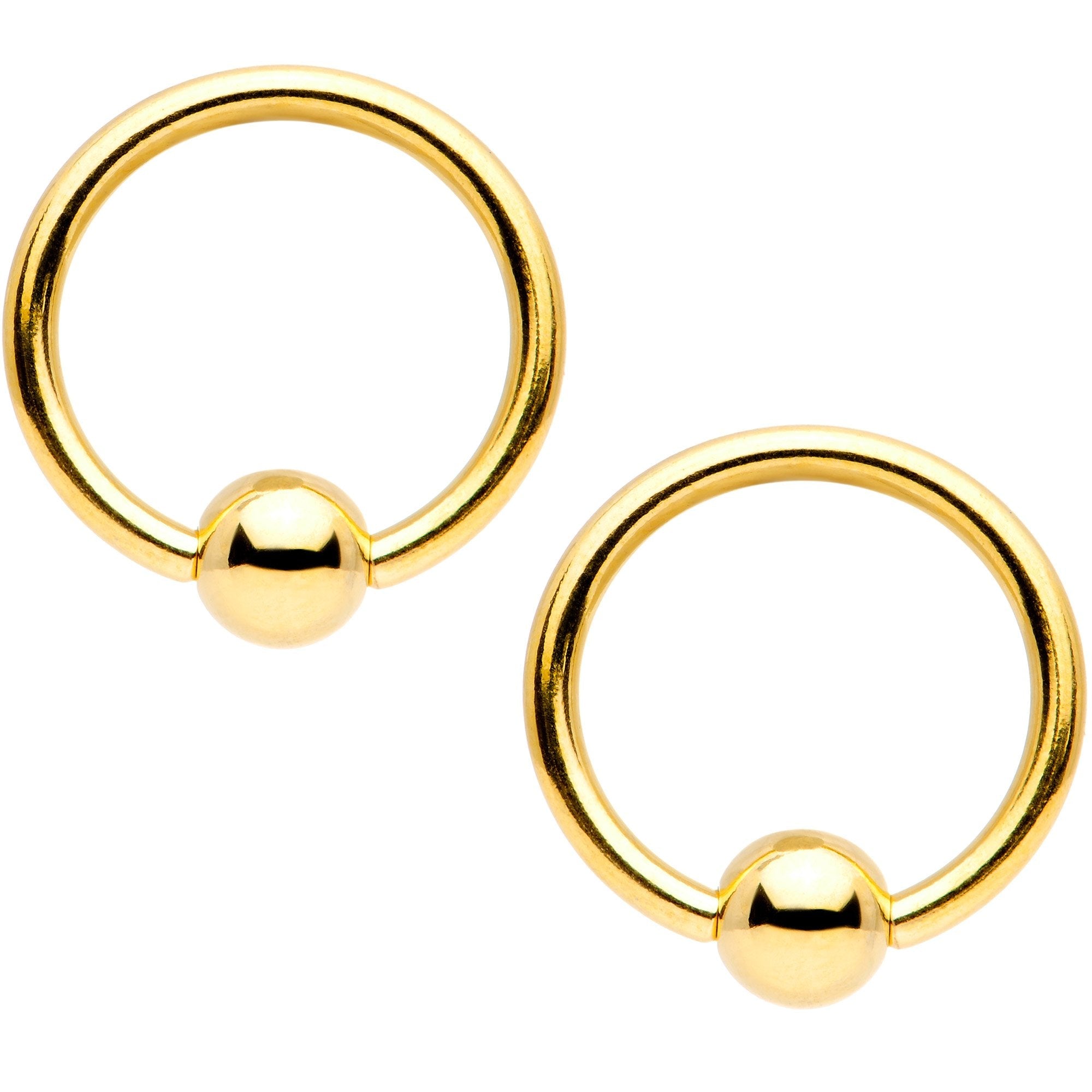 14G Clear Gem Gold Tone Squirrel BCR Barbell Nipple Ring Set of 4
