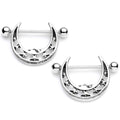 14G 7/8 Starry Crescent Moon Nipple Shield Set