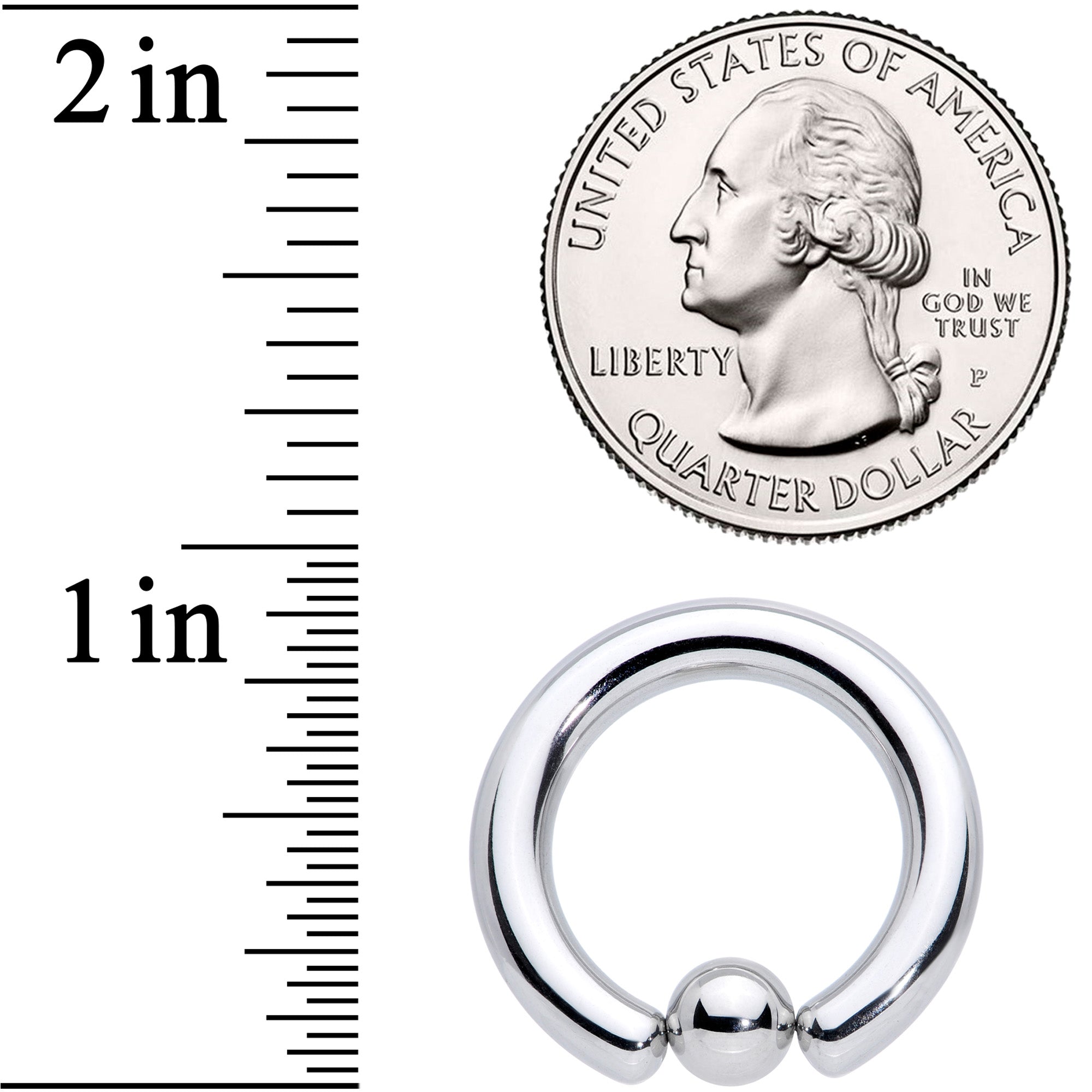 6G 5/8 Stainless Steel BCR Captive Bead Ring