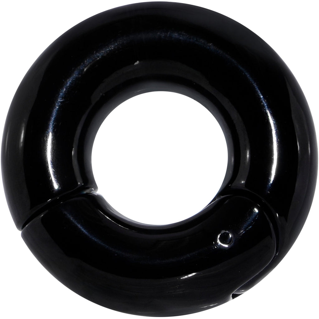 0G 1/2 Black PVD Steel Hinged Segment Ring