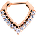 16G 5/16 Clear CZ Gem Rose Gold Tone Chevron Septum Clicker