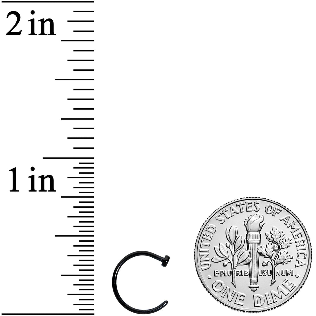20G 5/16 Black PVD Implant Grade Titanium Disc Nose Hoop