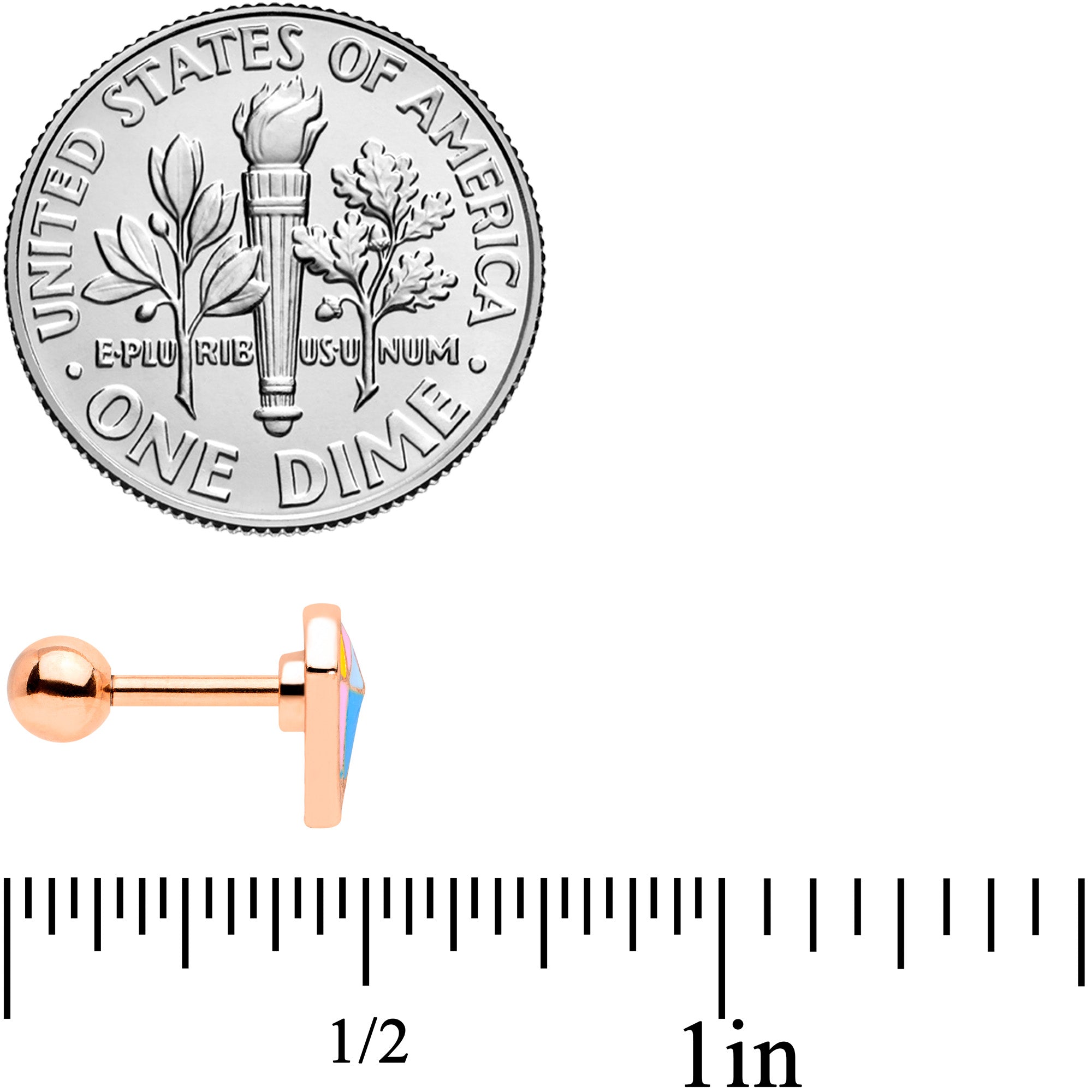 16G 1/4 Rose Gold Tone Geologist Prize Cartilage Tragus