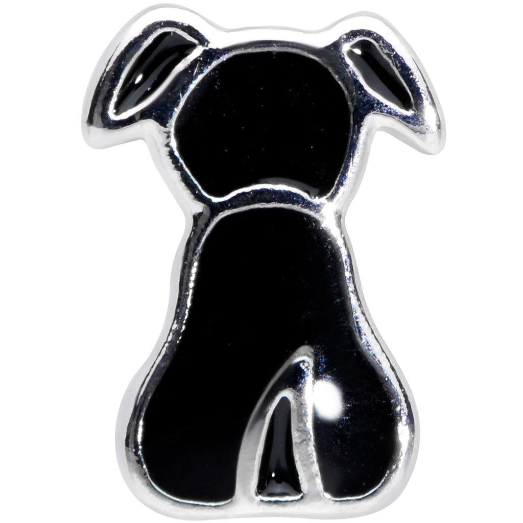16G 1/4 Black Sitting Dog Cartilage Tragus Earring