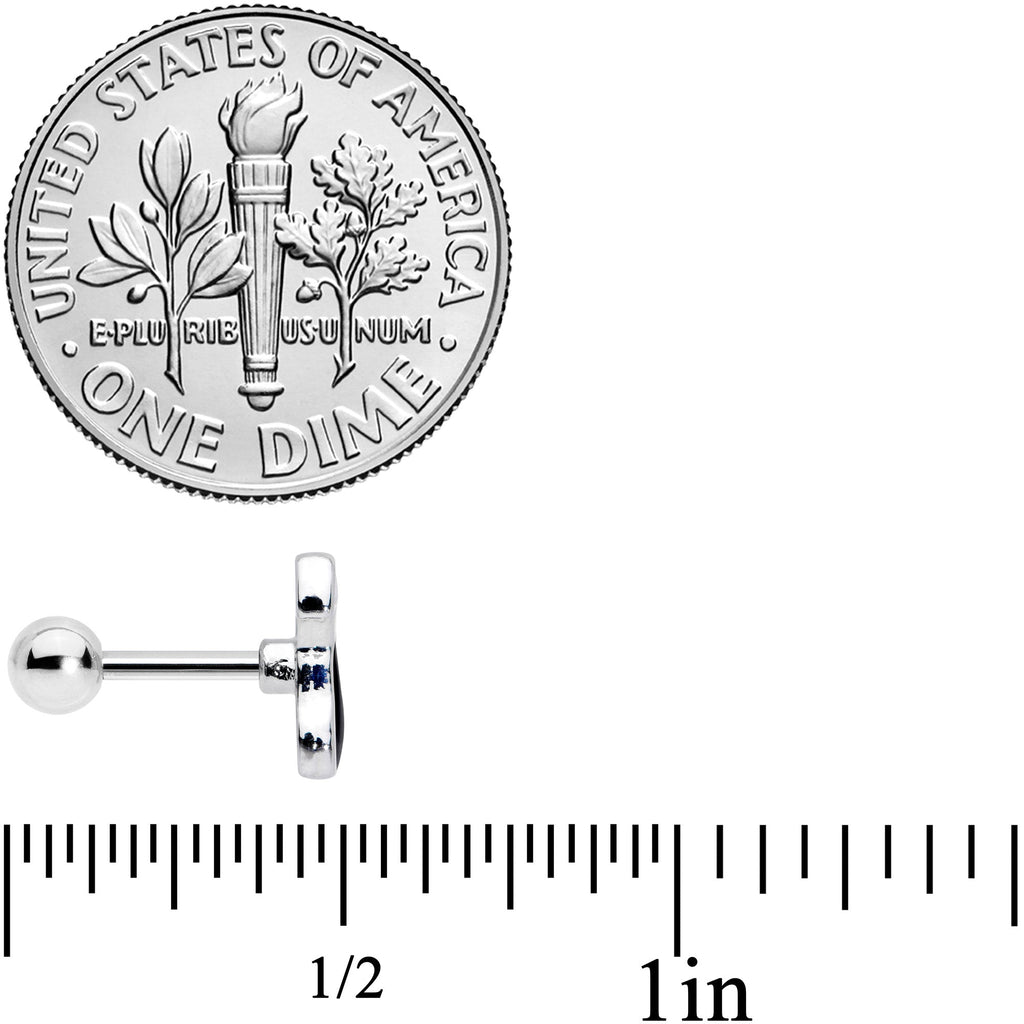16G 1/4 Black Sitting Dog Cartilage Tragus Earring