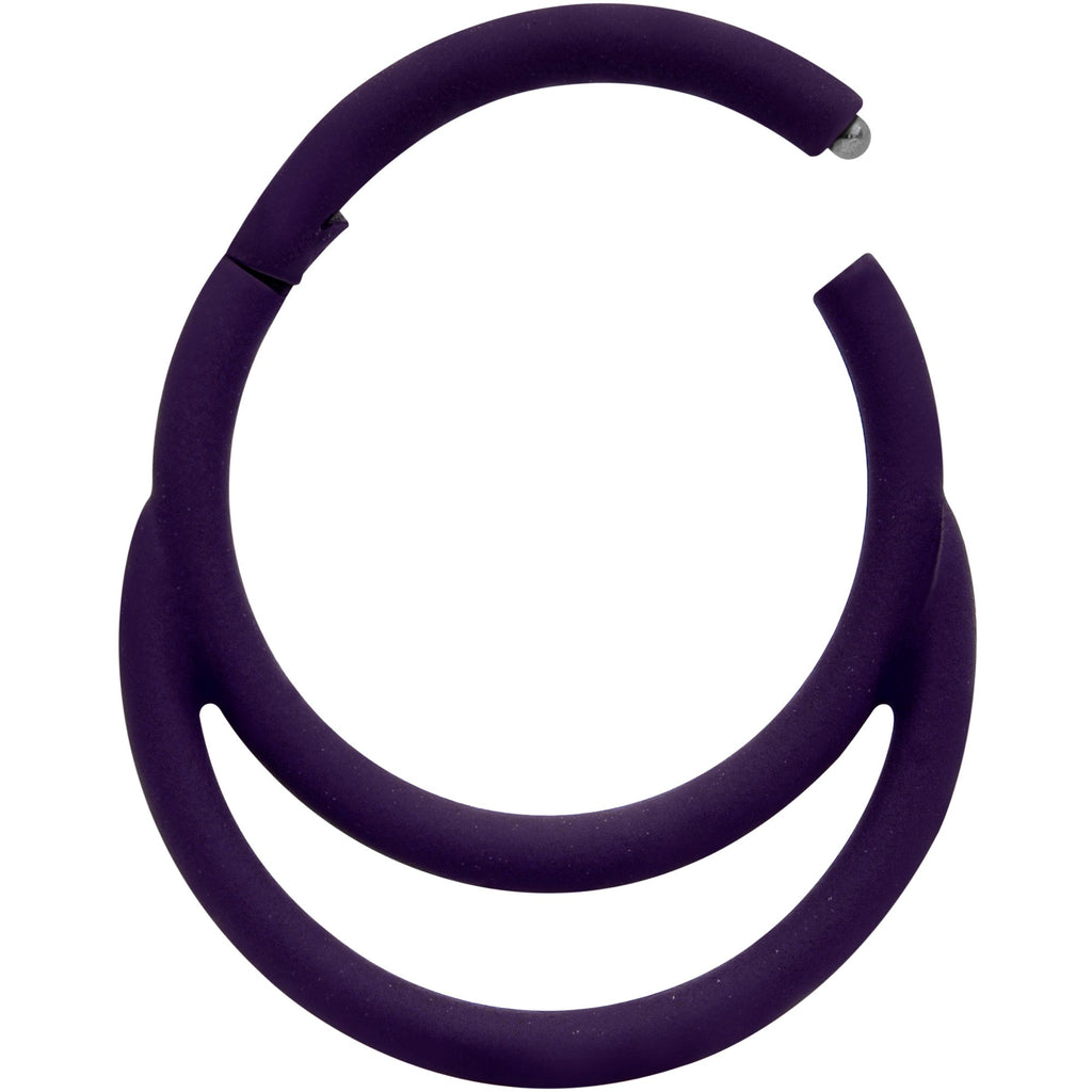 18G 3/8 Dark Purple Matte Double Circle Hinged Segment Ring