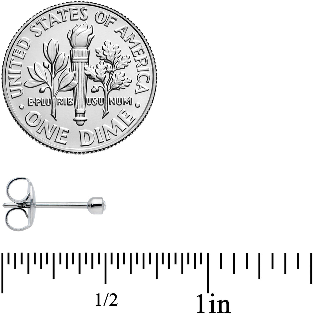 2.5mm Cubic Zirconia Bezel G23 Titanium Post Stud Earrings
