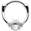 16G 5/16 White Faux Opal Ultra Fly Cartilage Clicker