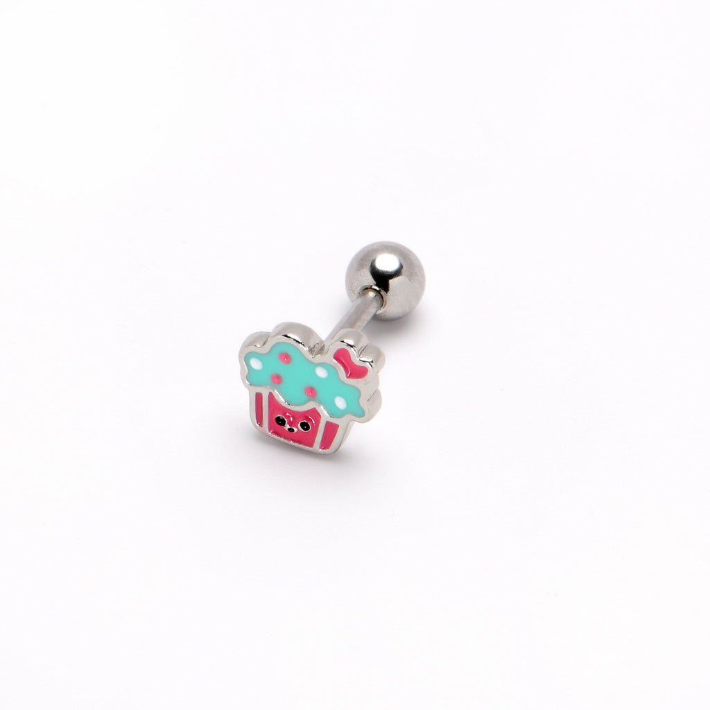 16G 1/4 Sweet Happy Cupcake Cartilage Tragus Earring
