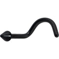 18G 1/4 Black ASTM F-136 Implant Grade Titanium Cone End Left Side Nose Screw