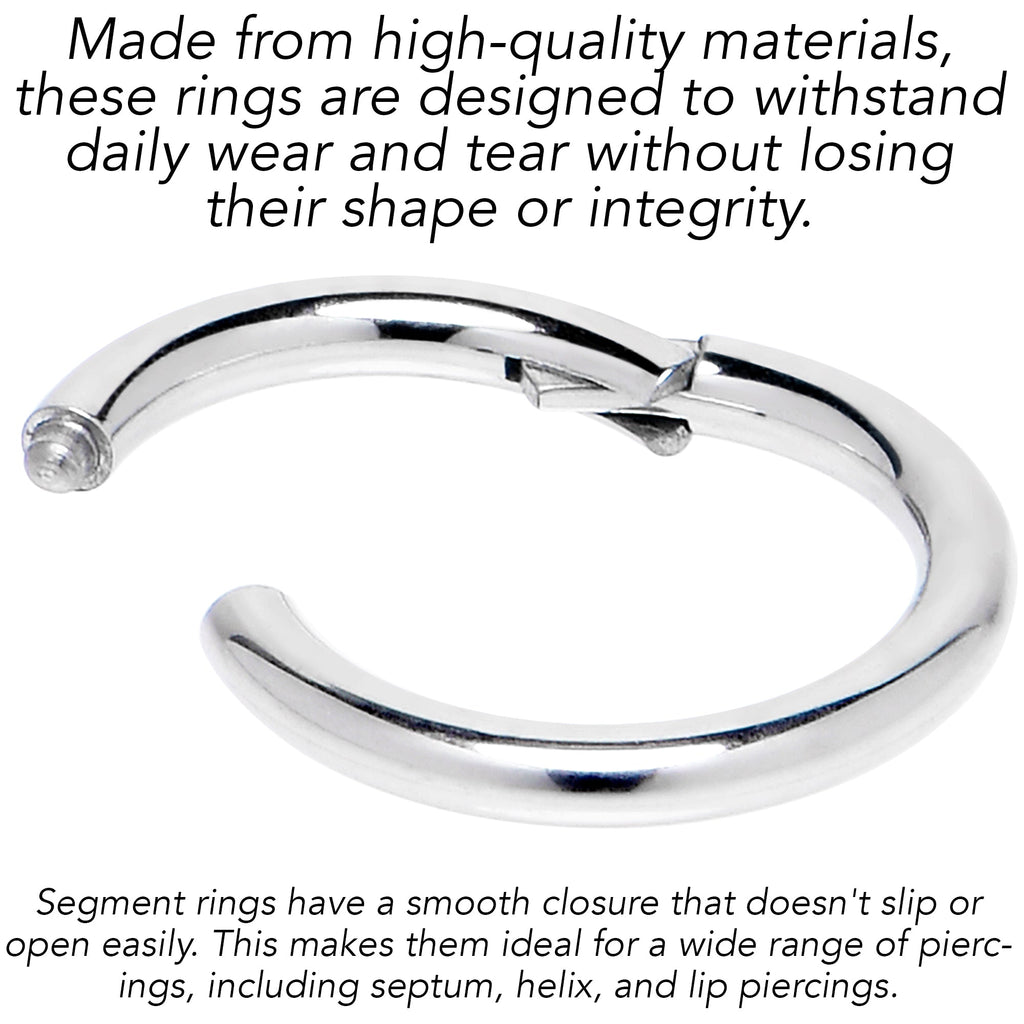 12G 9/16 316L Surgical Steel Precision Hinged Segment Hoop
