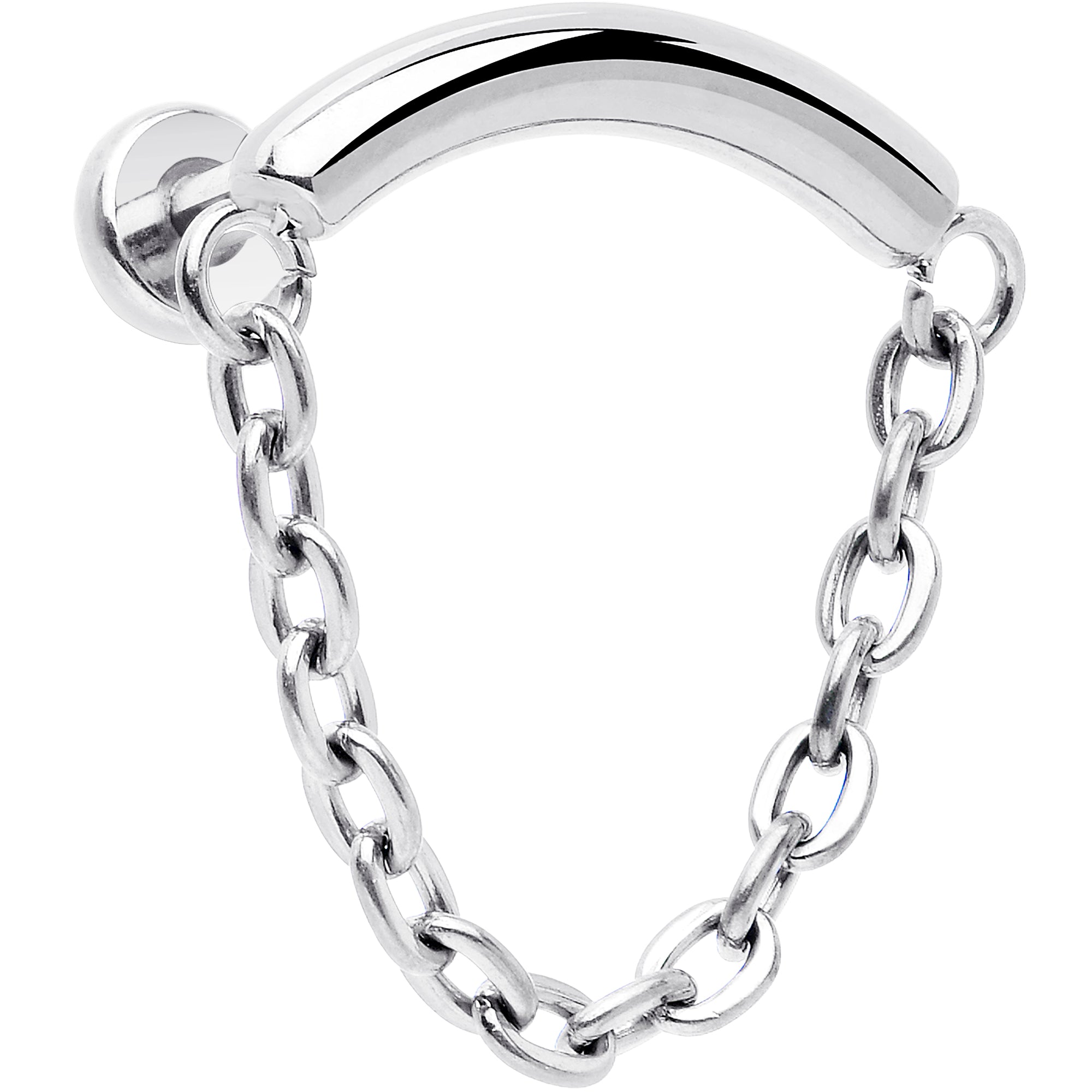 18G 5/16 Titanium Threadless Chain Dangle Hidden Helix Earring