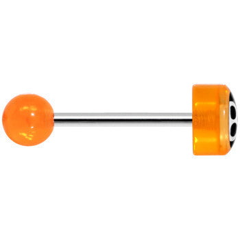 14G 5/8 Orange Acrylic Behind the 8 Ball Tongue Ring