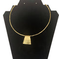 Hammered Brass Pendant Choker Necklace for Women | Addis