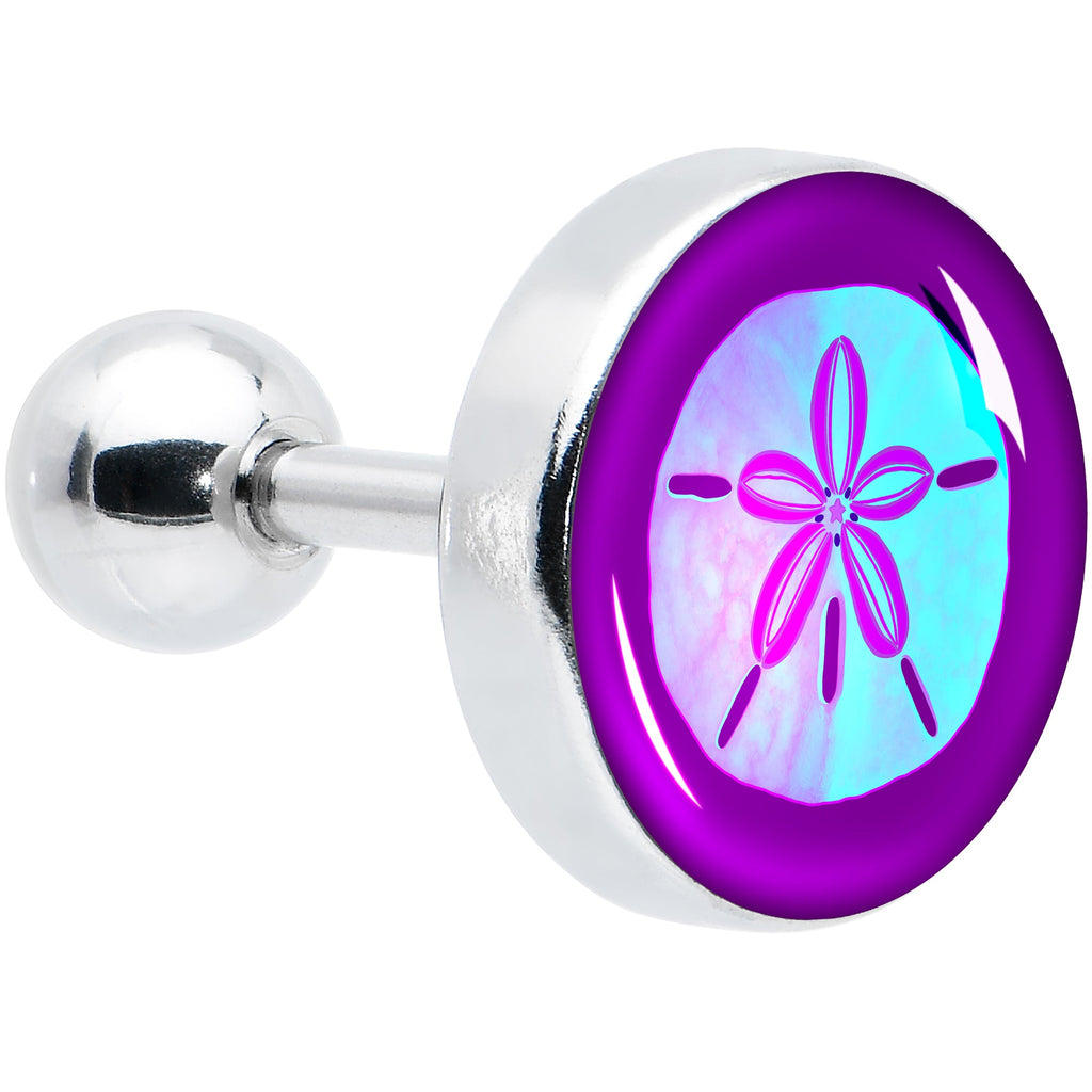 16G 1/4 Purple Nautical Sand Dollar Cartilage Tragus Earring by Onyx O
