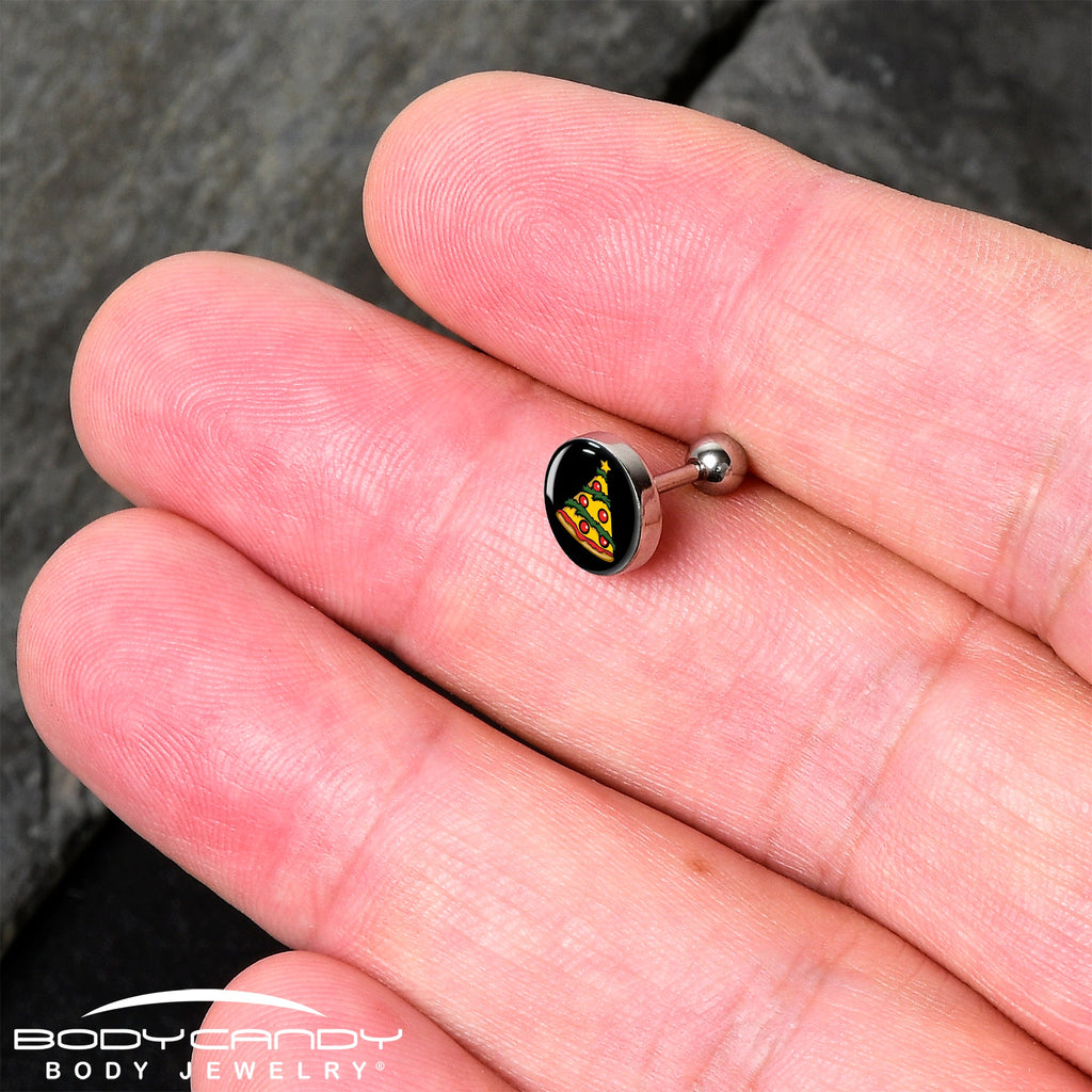 Christmas Holiday Pizza Tree Tragus Cartilage Earring by Onyx O