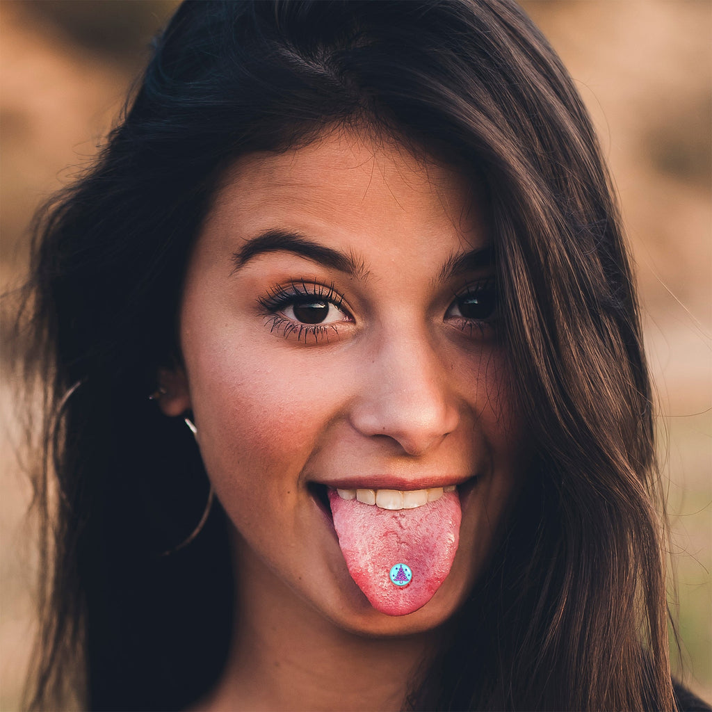 Pastel Christmas Tree Barbell Tongue Ring by Onyx O