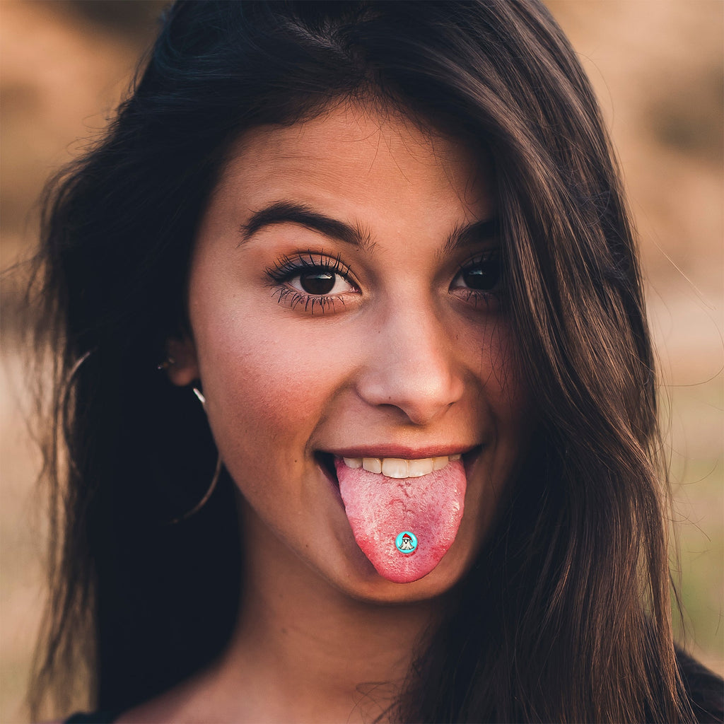 Holiday Christmas Spirit Ghost Barbell Tongue Ring by Onyx O
