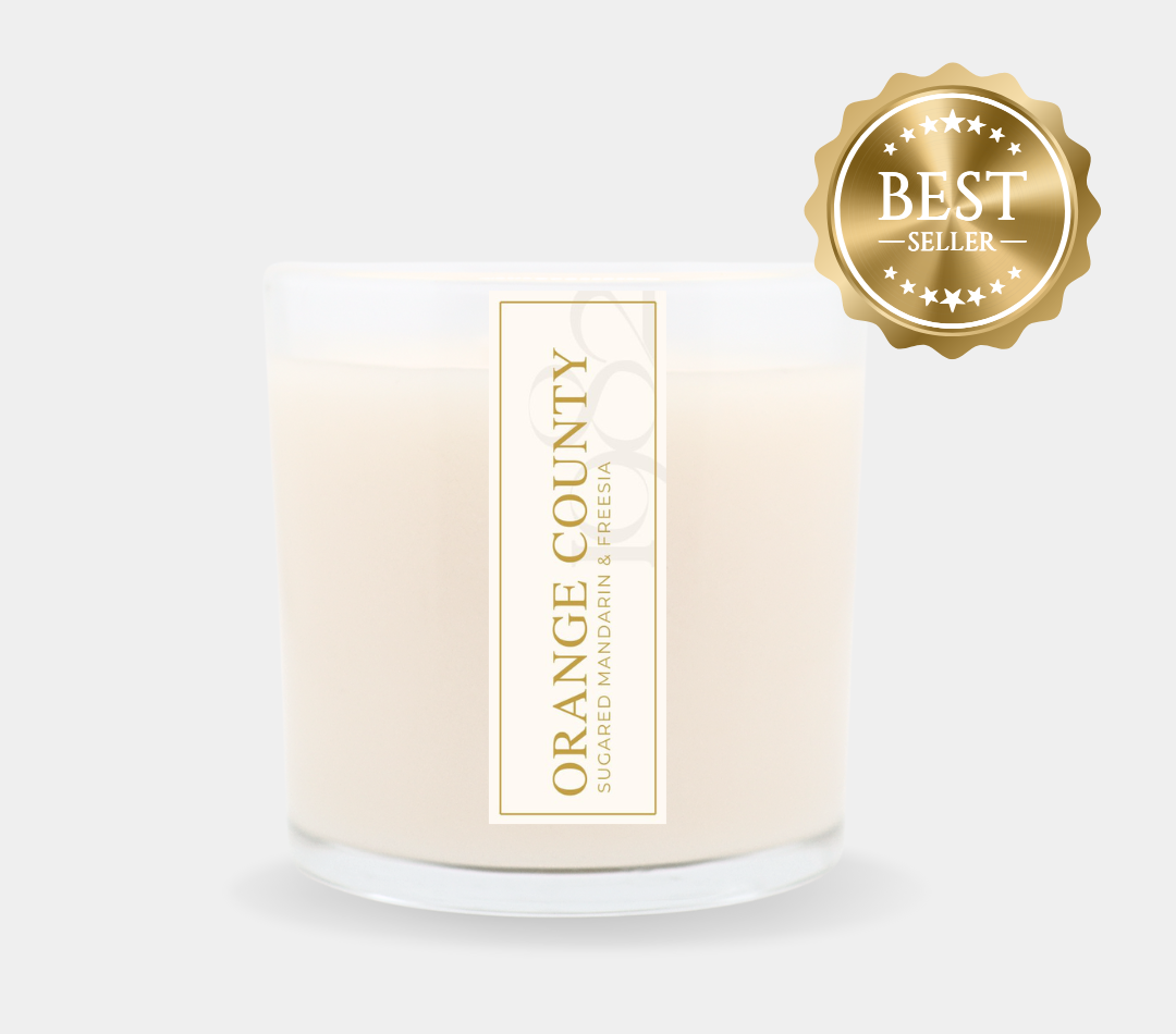 Orange County (14 oz Double Wick) - Notes: Mandarin Oranges, Peaches, Strawberries, Citron & Sugar, Freesia