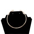 Hammered Brass Cuff Choker Teardrop Ends for Women | Sana