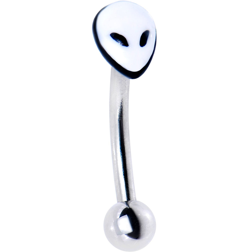 16G 5/16 Gray Alien Curved Eyebrow Ring