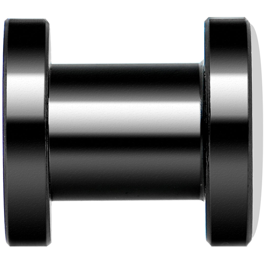 Black White Tiger Eyes Black Anodized Screw Fit Plug Set 2G