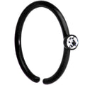 20G 5/16 Clear Gem Black Seamless Circular Ring