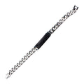 Mens Stainless Steel and Solid Carbon Graphite ID Curb Chain Bracelet