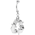 Handcrafted Recycle for the Environment Dangle Belly Ring