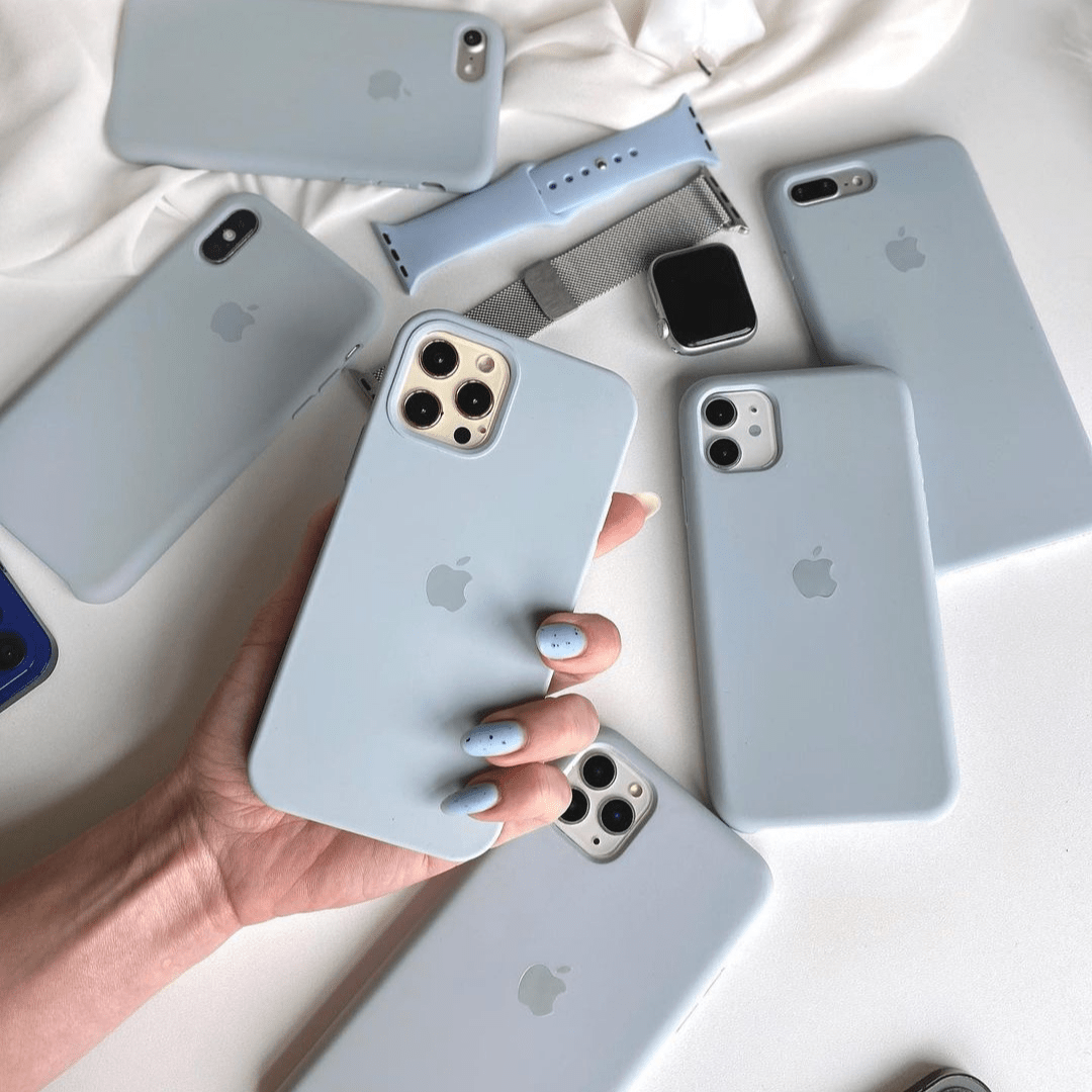 iPhone Silicone Case (Grey Blue)