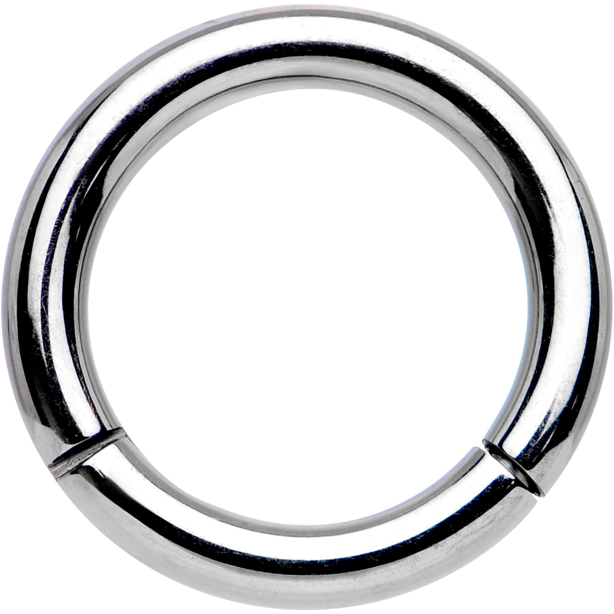 14G 5/16 Solid G23 Implant Grade Titanium Hinged Segment Ring