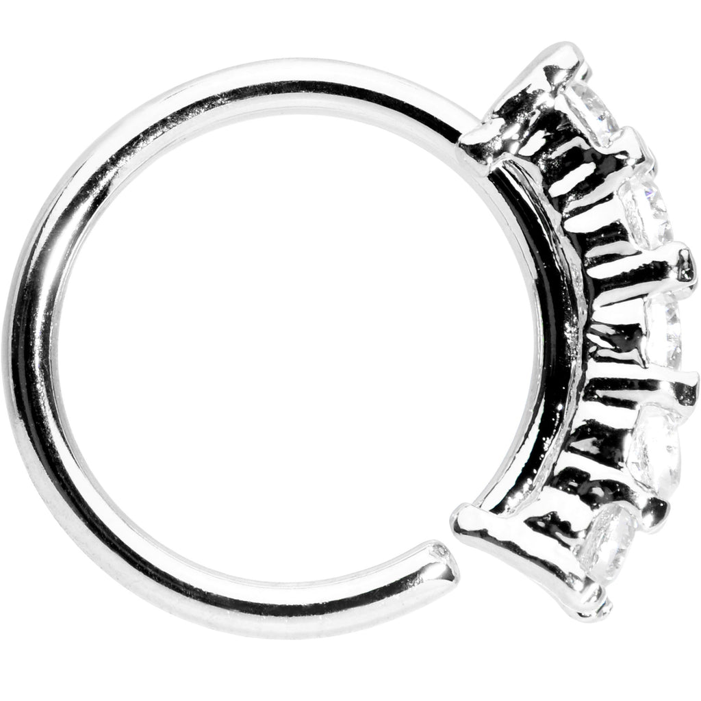 18G 5/16 Clear CZ Quintet Seamless Circular Ring