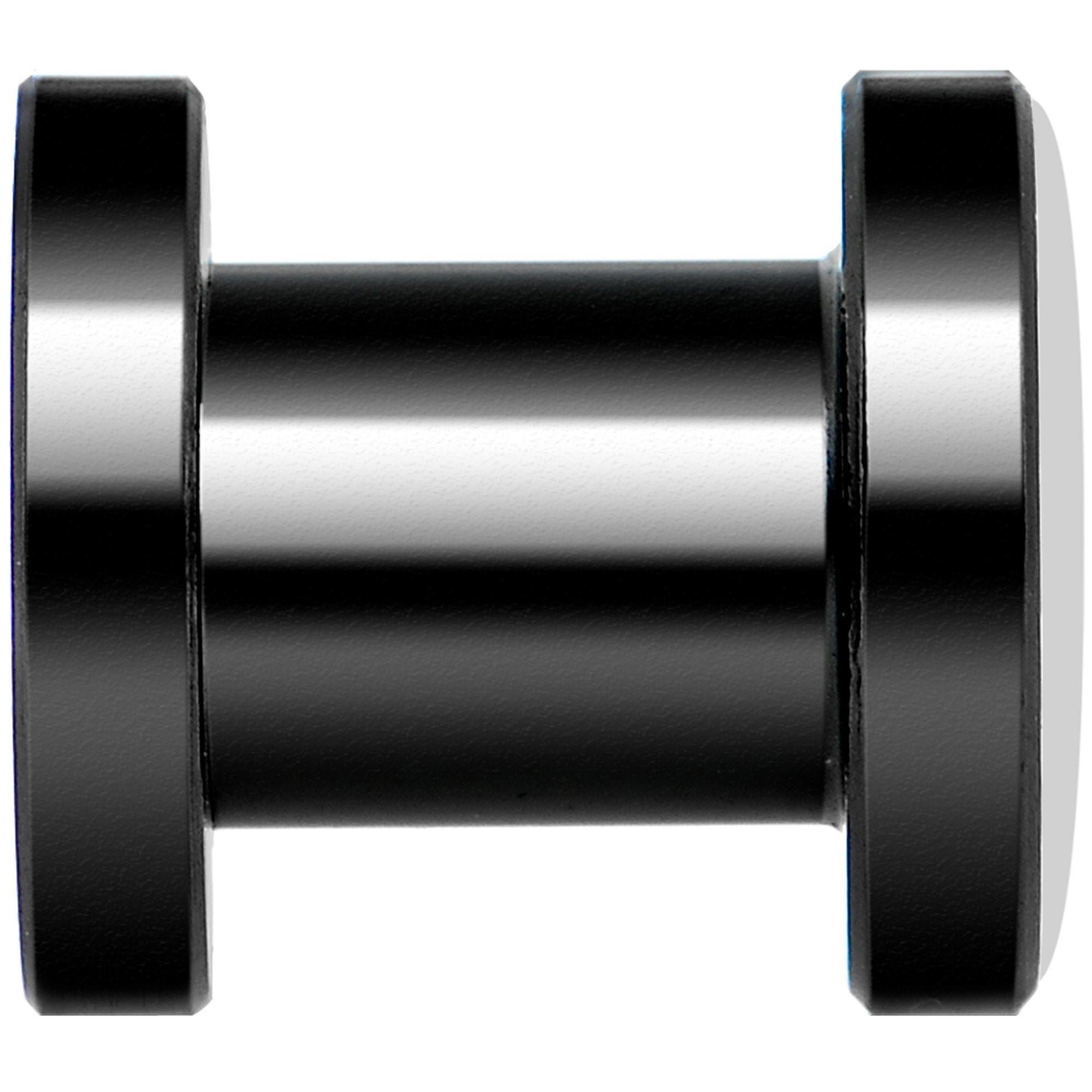 Full Color Tiger Eyes Black Anodized Screw Fit Plug Set 2G